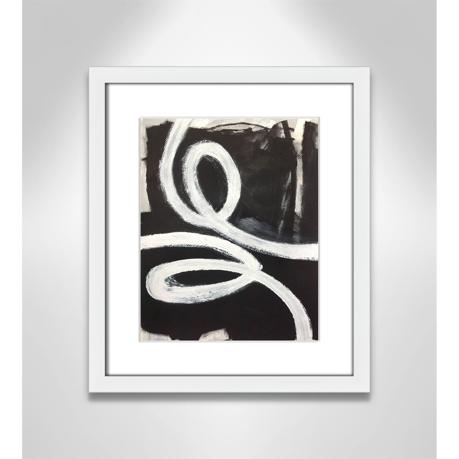 Bronte "Swirly Swirls I" Print, 15" H x 13" W x 2" D, White Box Framed, Yes