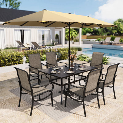 6-person Patio Dining Set With Umbrella