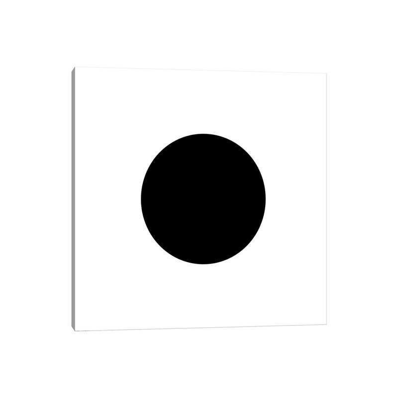 «Black Circle» par Art Mirano, impression sur toile tendue, H 12 po x l 12 po x P 0,75 po