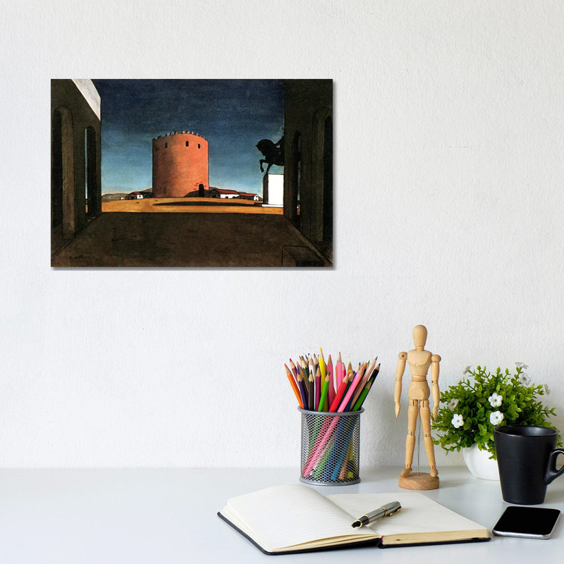 The Red Tower - Wrapped Canvas Painting, 20.32 cm H x 30.48 cm W