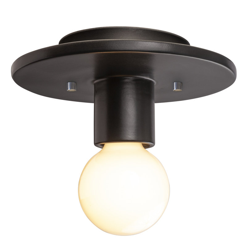 Plafonnier encastré 1 lumière 8 po, Carbone / noir mat