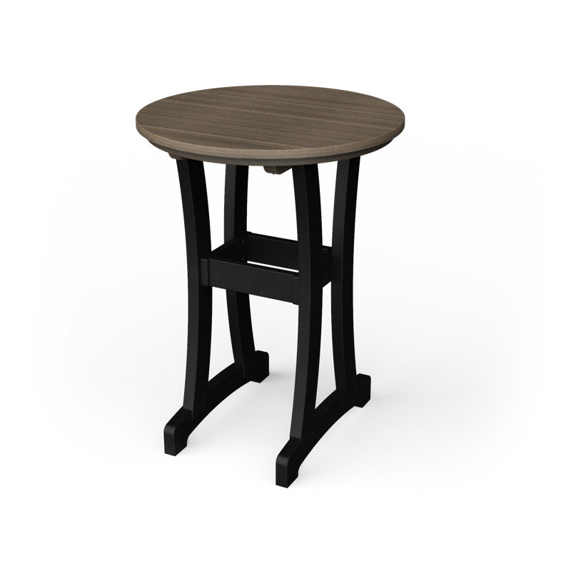 Table de bar Stella, H 30 po x l 30 po x P 30 po, Gris bord de mer / noir