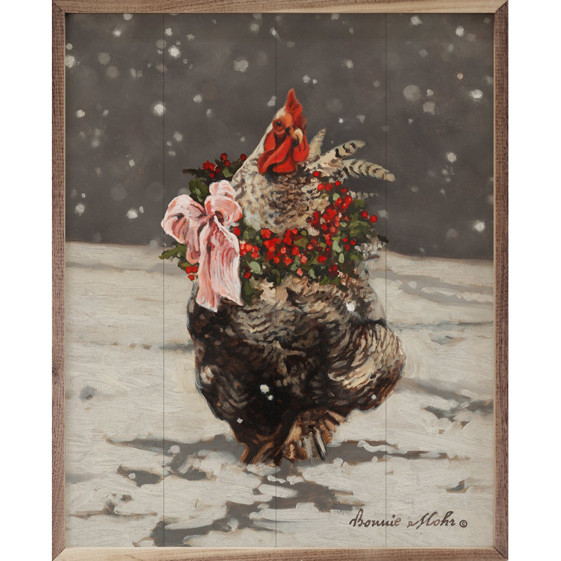 Holiday Rooster par Bonnie Mohr, H 10 po x l 8 po