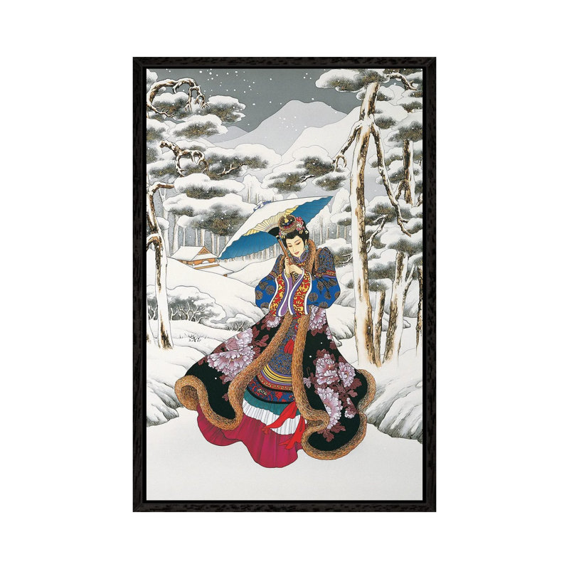 Winter Reverie - Painting on Canvas, 101.6 cm H x 66.04 cm W, Black Framed