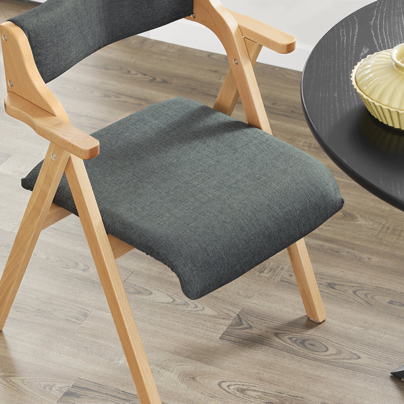 43cm H Upholstered Upholstered Back Armchair, Dark Grey