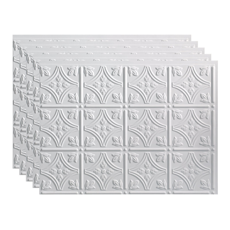 Ensemble de dosseret décoratif en vinyle de style traditionnel 1, Blanc mat