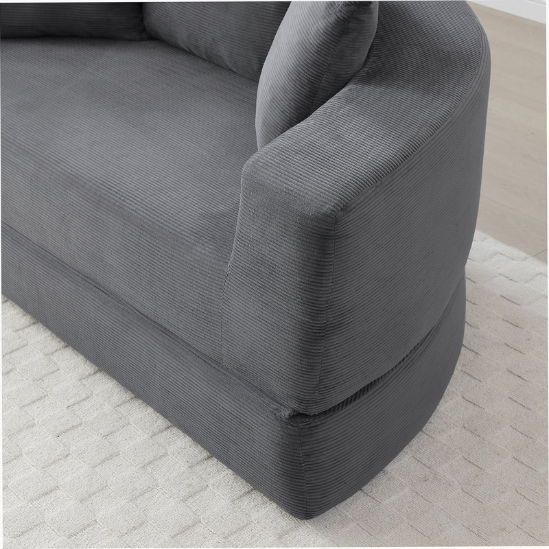 Boneless Convertible Sofa Couch Bed,Multi-Functional,Circular Bed,Adjustable Futon Sofa ,No Assembly Compressed Corduroy Floor Lounge Sofa For Apartment Office Bedroom Living Room