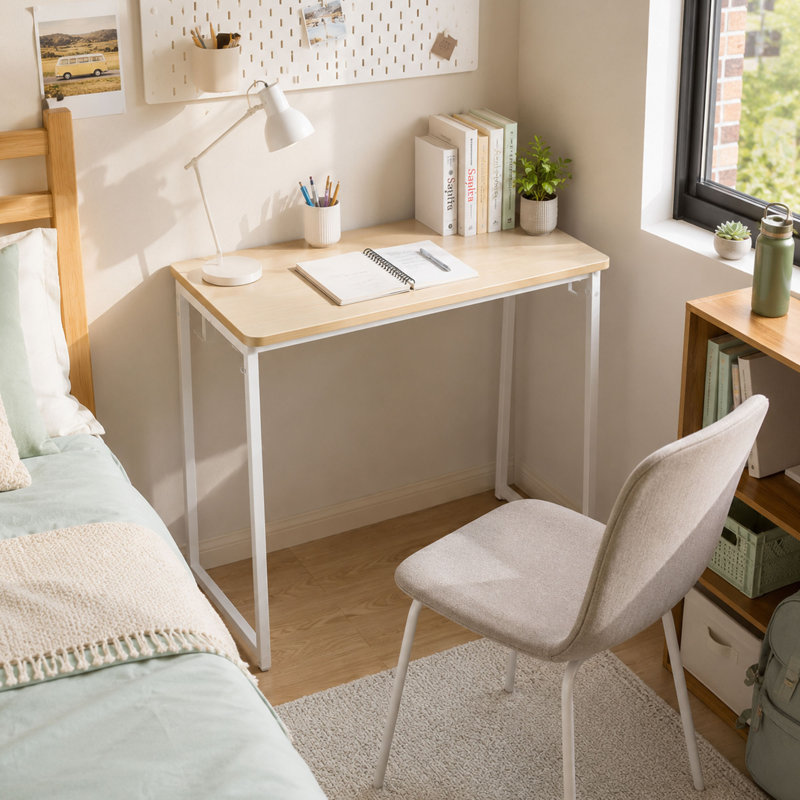 31.5'' Folding Computer Desk, Space-Saving Design