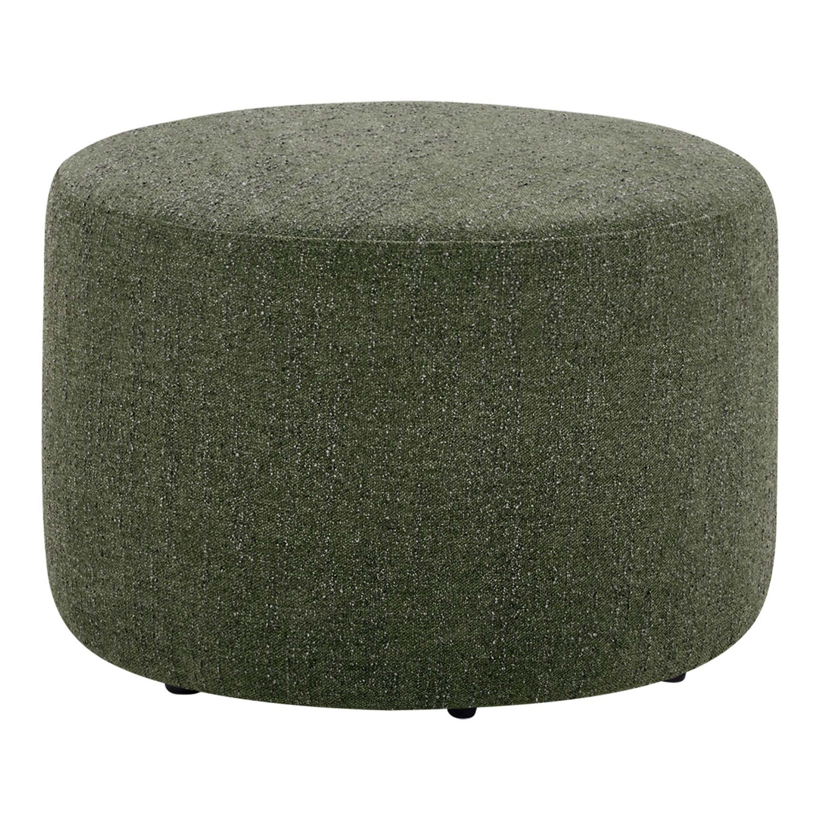 Danva 24" Genuine Leather Ottoman, Mellow Forest Chenille