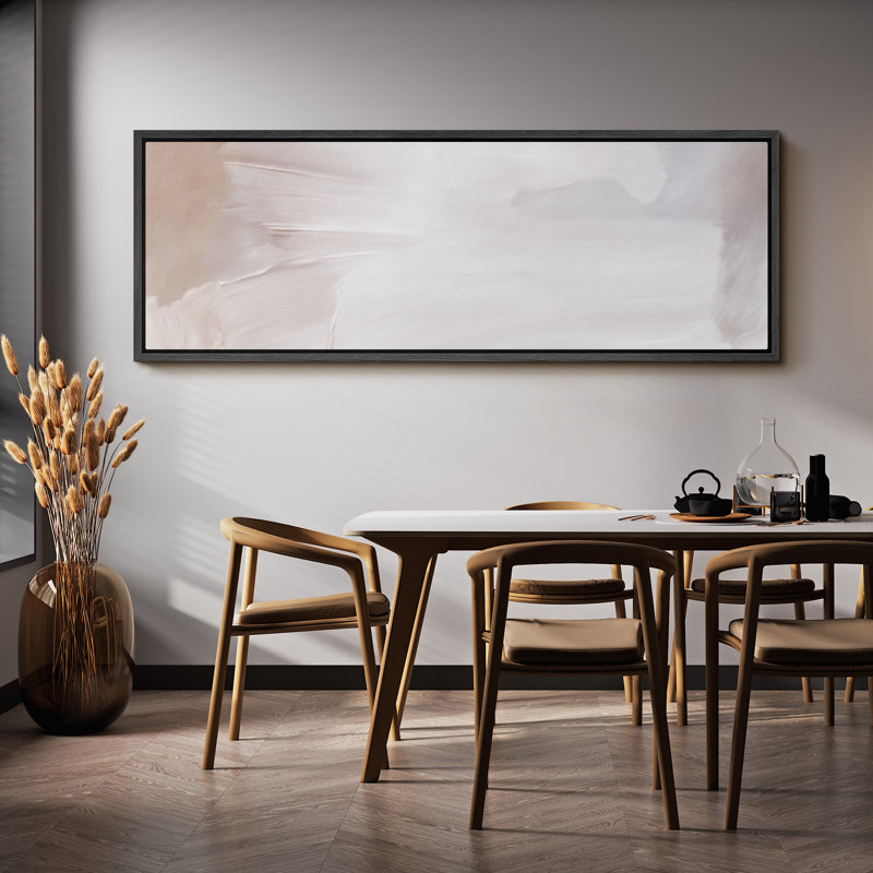 «Minimal Landscape Abstract White Minimalist», reproduction sur toile, H 30 po x l 60 po, Noir