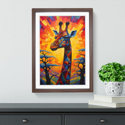 Giraffe Art Deco No.2 - Framed Print