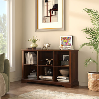6 - Cube 47.4"W Storage Bookcase Horizontal Bookshelf Organizer with Anti-tip Hardware