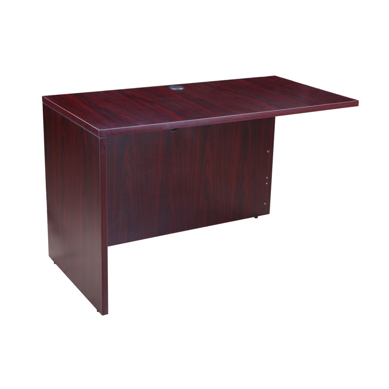 L shaped Office Executive Desk with File Cabinets, Mahogany, 71"W X 36"D X 29.5"H