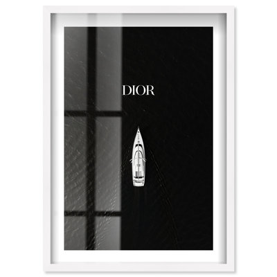 Glam Dive Shadowbox Print Fashion Art Prints by Notoriart, White Frame, 37 x 55