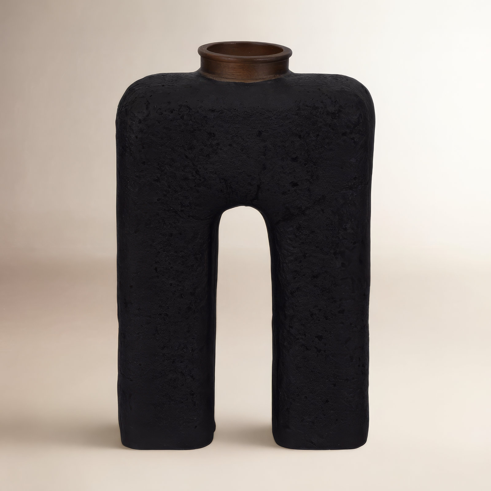 Decorative Pottery and Ecomix Vase with Modern Sculptural Design and Unique Rectangular Cut-Out Shape for Contemporary Stylish Accents.