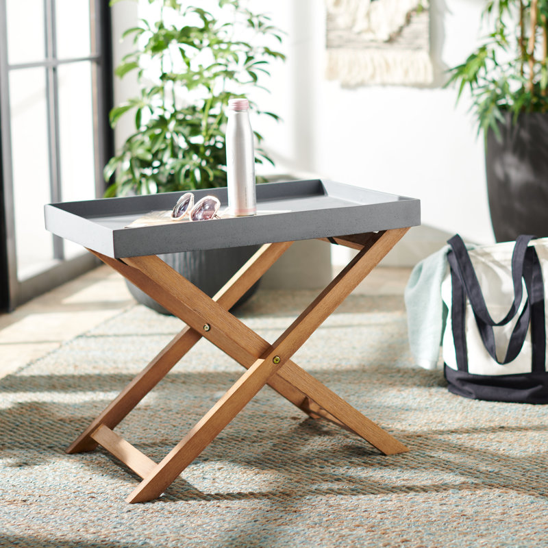 Table d'appoint Paolo, gris, L 23,6 po x l 15,7 po x H 19,6 po