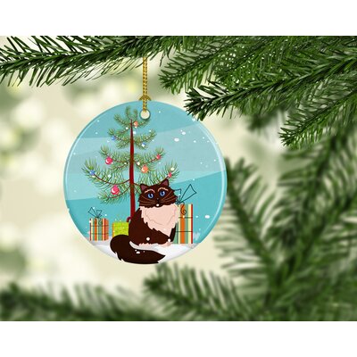 Himalayan Cat Merry Christmas Tree Ceramic Holiday Shaped Ornament -  The Holiday AisleÂ®, 494C813F30FE4457A7DFD2D85B59BC60