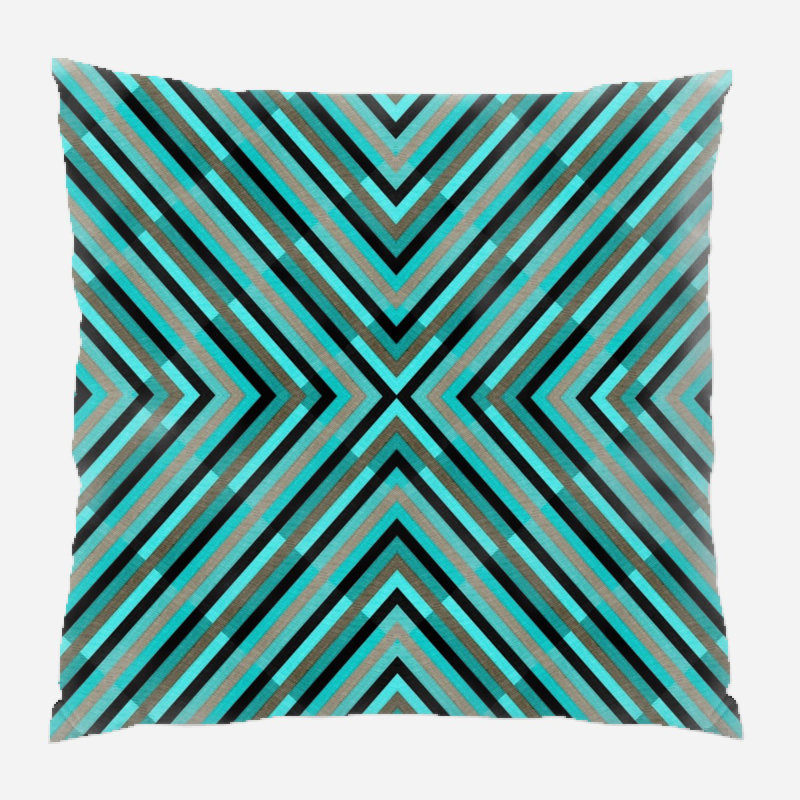 Geometric Microsuede Reversible Throw Pillow