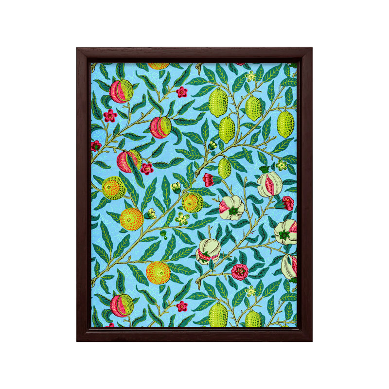 William Morris - Fruit No4, Canvas, 11"H x 14"W, Brown Framed