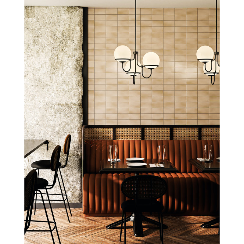 Lustre moderne 3 lumières 23 po Krech, Noir mat