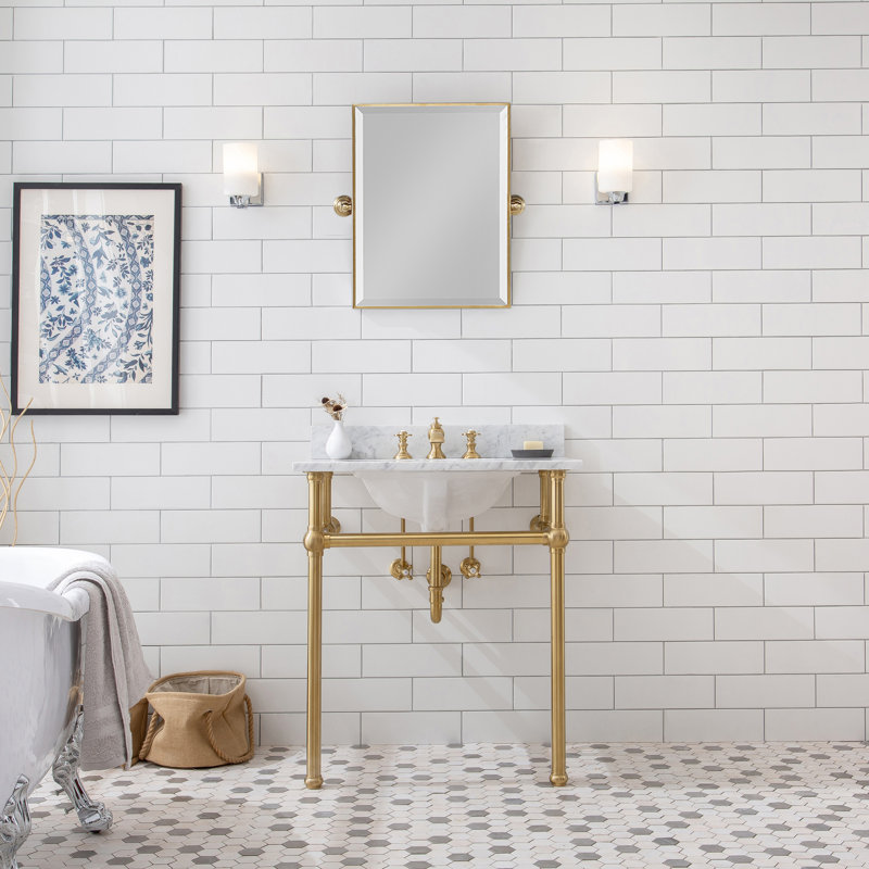 Ensemble de meuble-lavabo simple 30 po Copeland, Laiton satiné, Robinet inclus