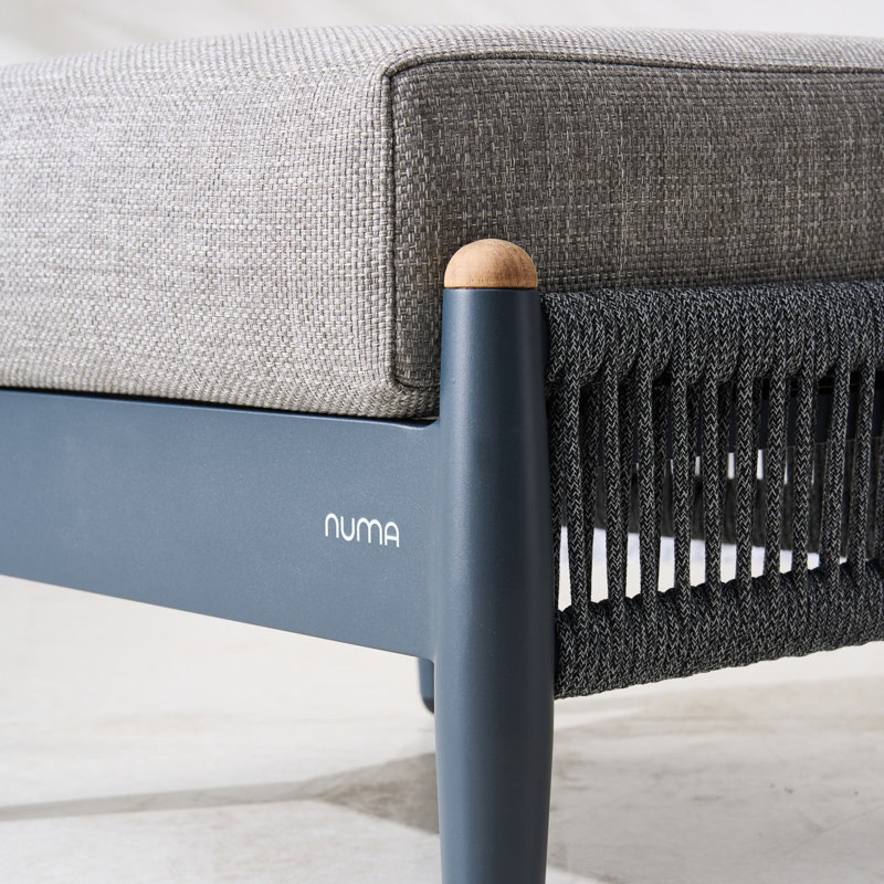 Repose-pieds de patio en aluminium avec coussins Nord