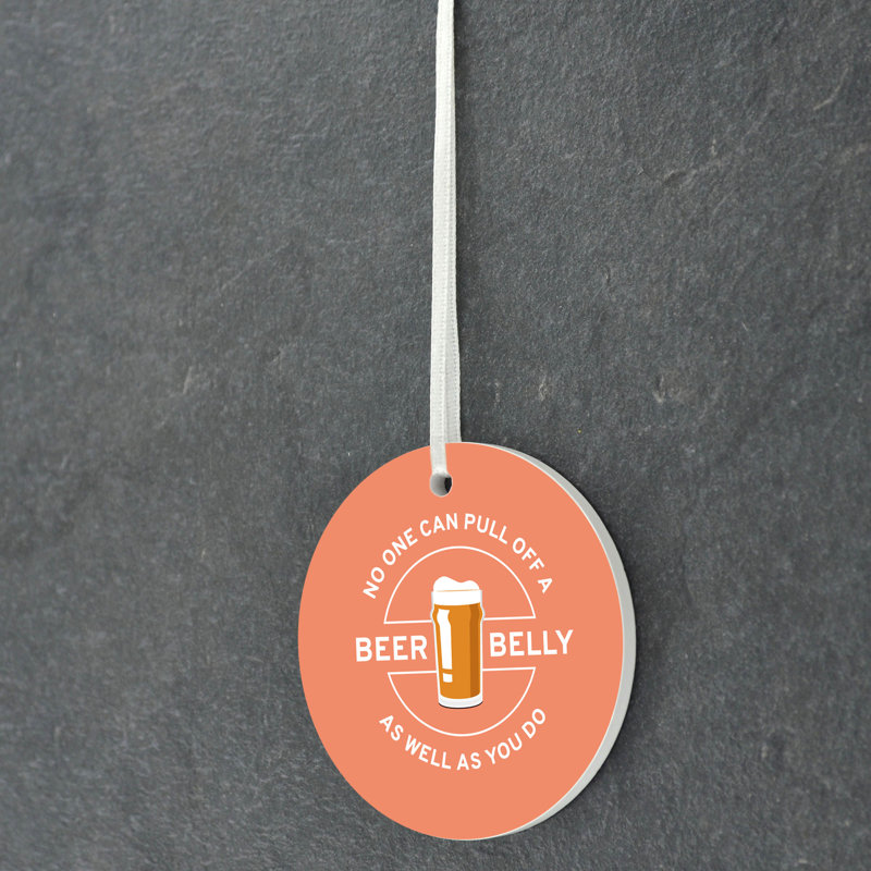 Carley Rude Beer Belly Gift Circle Shaped Ceramic Ornament Bauble