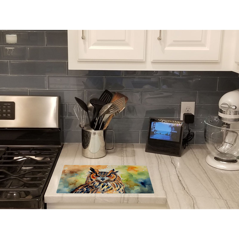 Eurasian Eagle Owl Glass Cutting Board