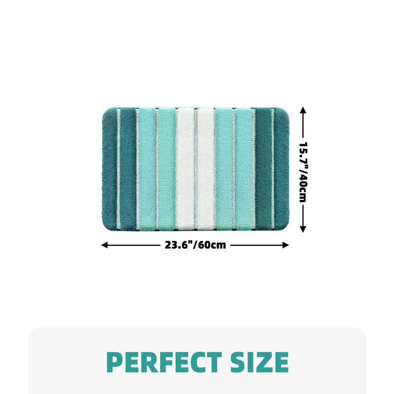Danimir Microfiber / Microsuede Non-Slip Bath Rug, 16" W x 24" L, Green