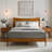 Locke Revalo Mid-Century Solid Wood Queen Platform Bed With Curved Headboard-252916121
