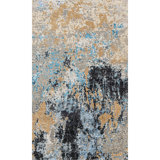 Handmade Silk and Wool Abstract Area Rug