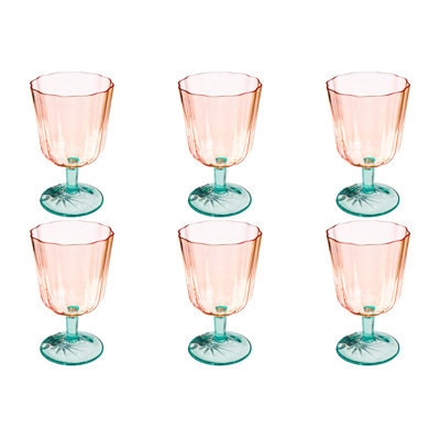 Vines Etch Jumbo, Clear,  22.2 oz, Set of 6