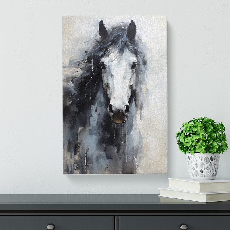 Shire Horse Impressionism - Wrapped Canvas, 60cm H x 40cm W x 3cm D