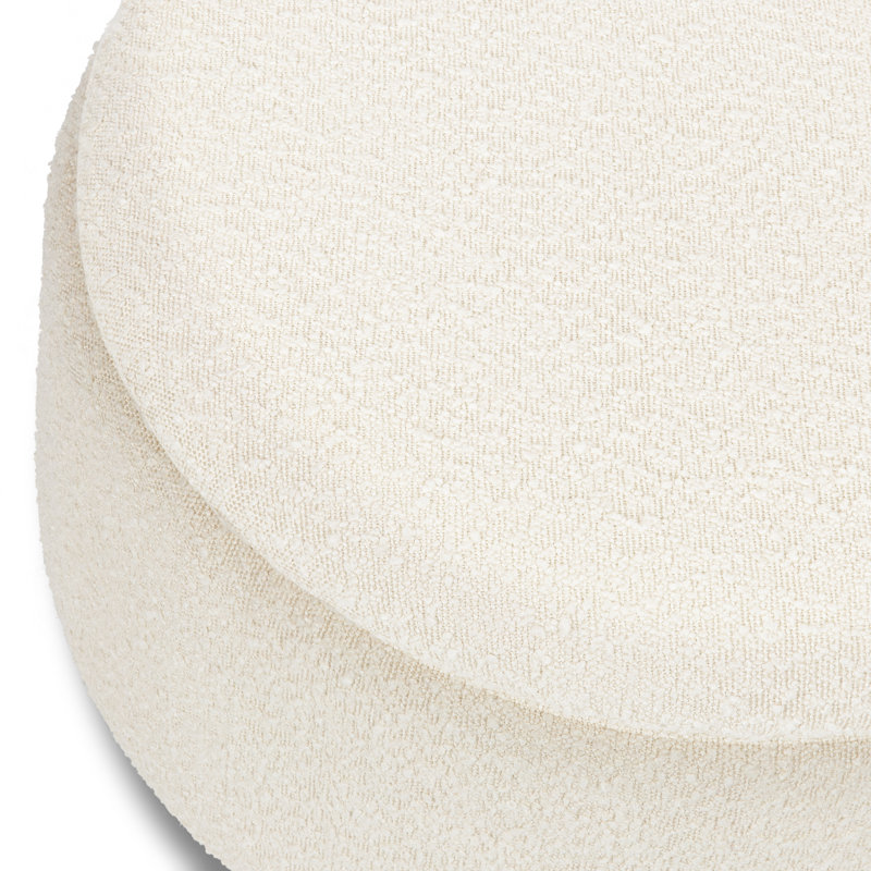 Tuffet Ottoman, Ivory Boucle