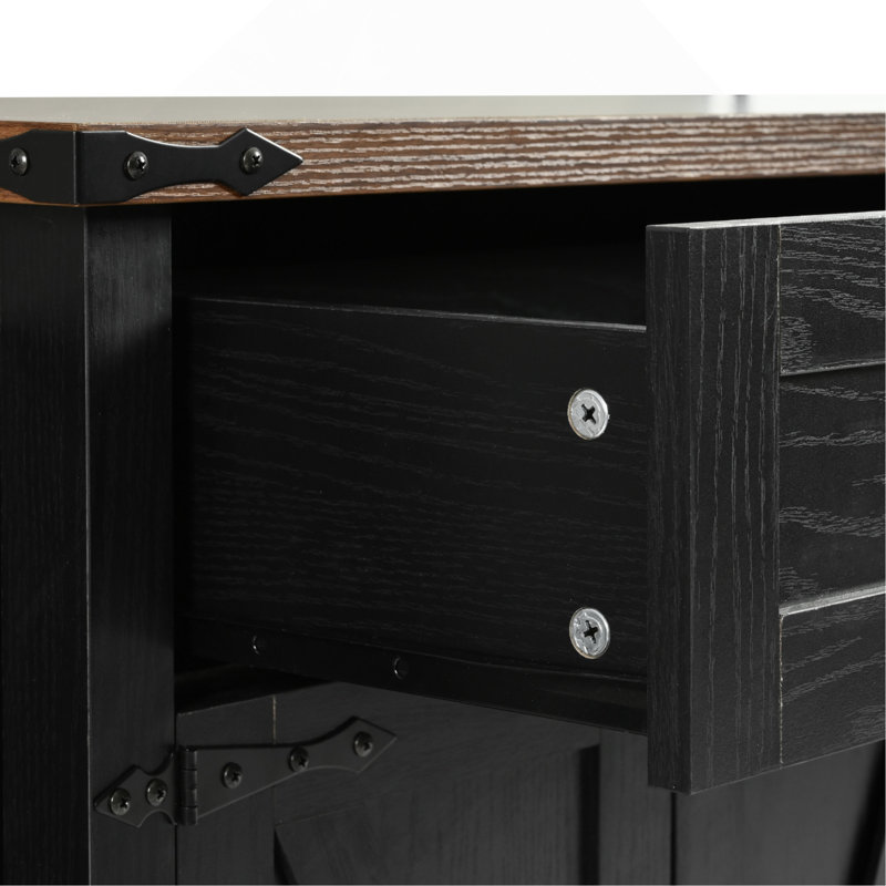 Versatile Farmhouse Kitchen Island With Multiple Functionalities For Your Dream Kitchen, Black