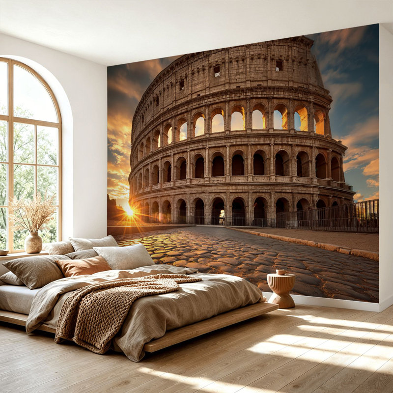 Papier peint adhésif auto-adhésif Rome Golden Sunset, 69" L x 96" W