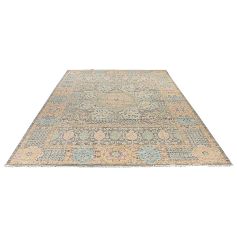 Tapis turc ivoire et multicolore Oushak