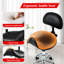 Tabouret de selle avec anneau de repose-pieds, rotation ergonomique réglable sur 360 °, convient aux espaces de bar de coiffeuse - noir, matériaux en cuir de polyuréthane, base à 5 branches, roues lisses, idéal