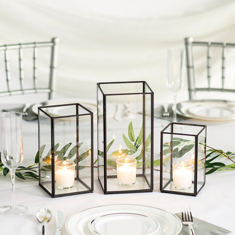 Accessoires de bougie de table en verre H 7,1 po