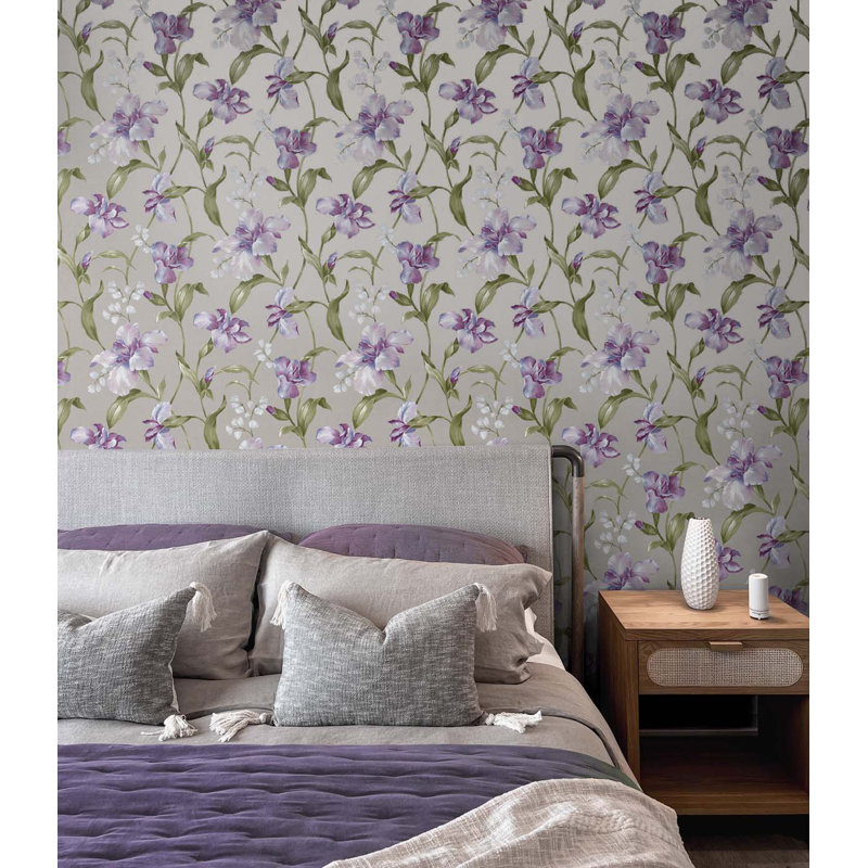 Blatce Floral Roll, Repose Gray/Violet
