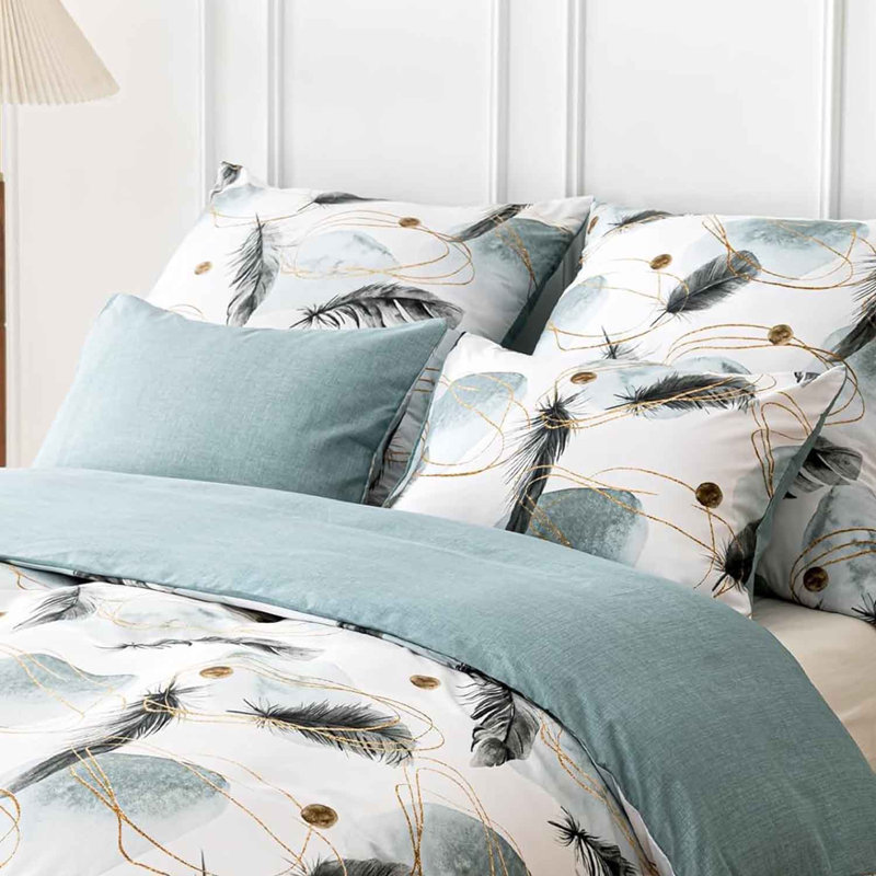 Microfiber Floral Duvet Cover with Pillowcases Included
