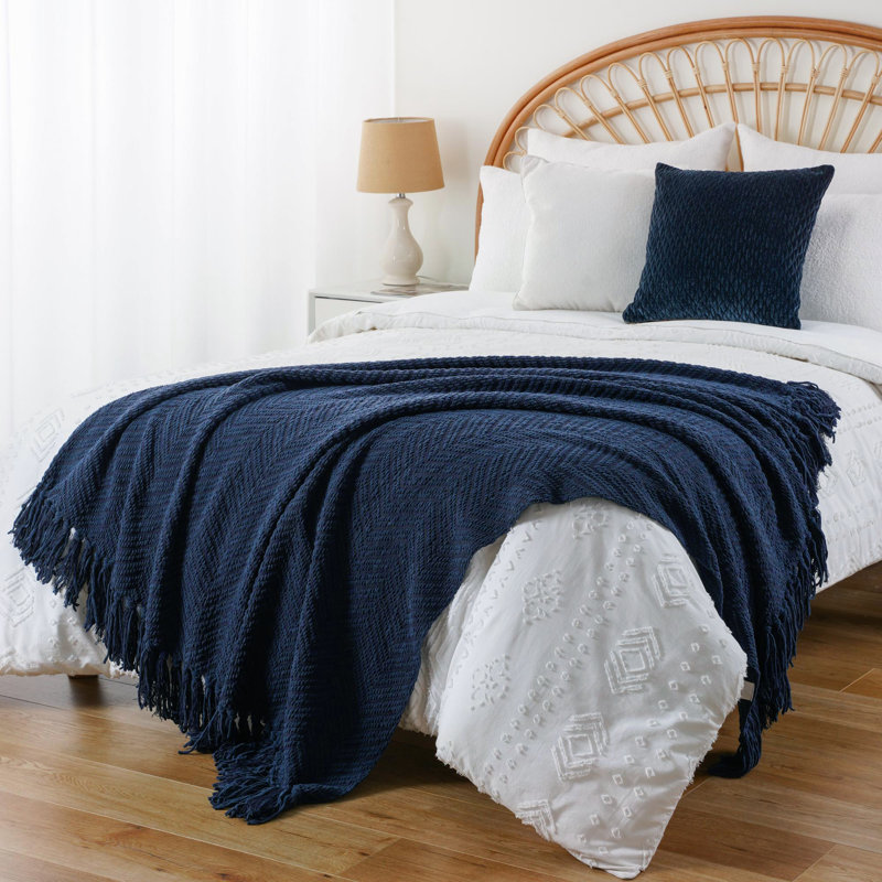 Jeté pour canapé, jeté chaud super doux pour lit simple, couverture en chenille tissée en tricot polyvalente pour le décor de la chambre à coucher