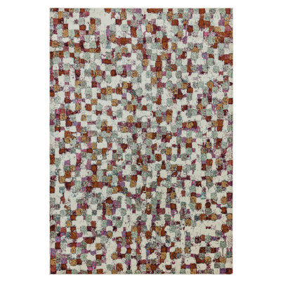 Varasteh Pixel Flatweave Cream/Pink/Orange Rug
