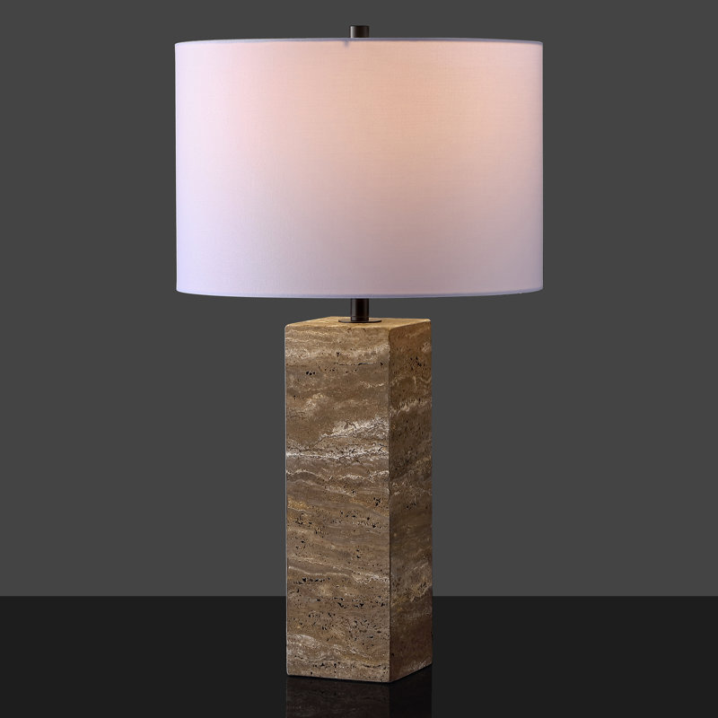 Aubray Table Lamp, Travertine