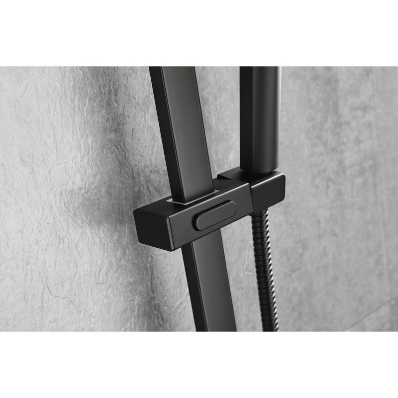 Matte Black Stainless Steel Handheld Shower, 28-Inch Slide Bar, 59-Inch Hose, Height Adjustable, Various Spray Modes For And Relaxing, Good Pet Bathing Adjustable Shower In Steel, Multiple Customized