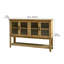Buffet rustique en bois avec portes en verre et tablette de rangement, facile à assembler pour la cuisine et le salon