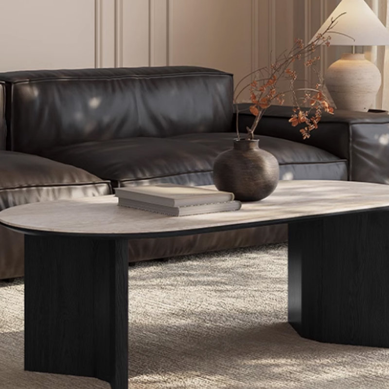 Table basse ovale simple, Noir, noir, noir, noir