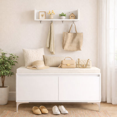 Mudroom Bench And Wall-mounted Hook Rack