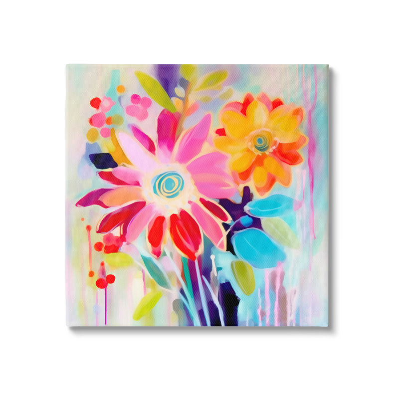 Art mural sur toile "Bold Modern Florals" par Andrea Haase, H 30 po x l 30 po x P 1,5 po