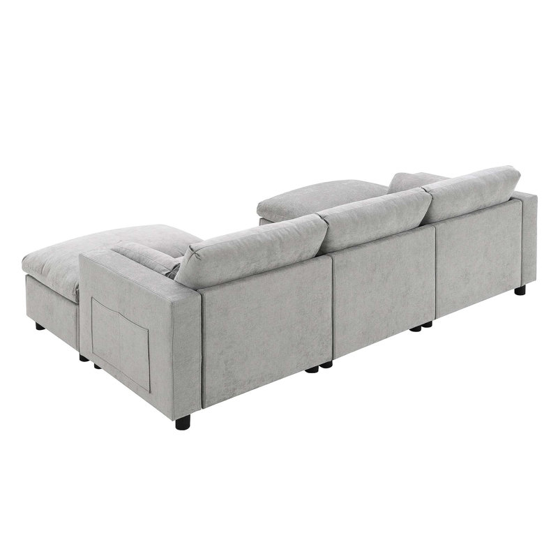 Canapé modulaire confortable en forme de U avec rangement et conception polyvalente pour la détente